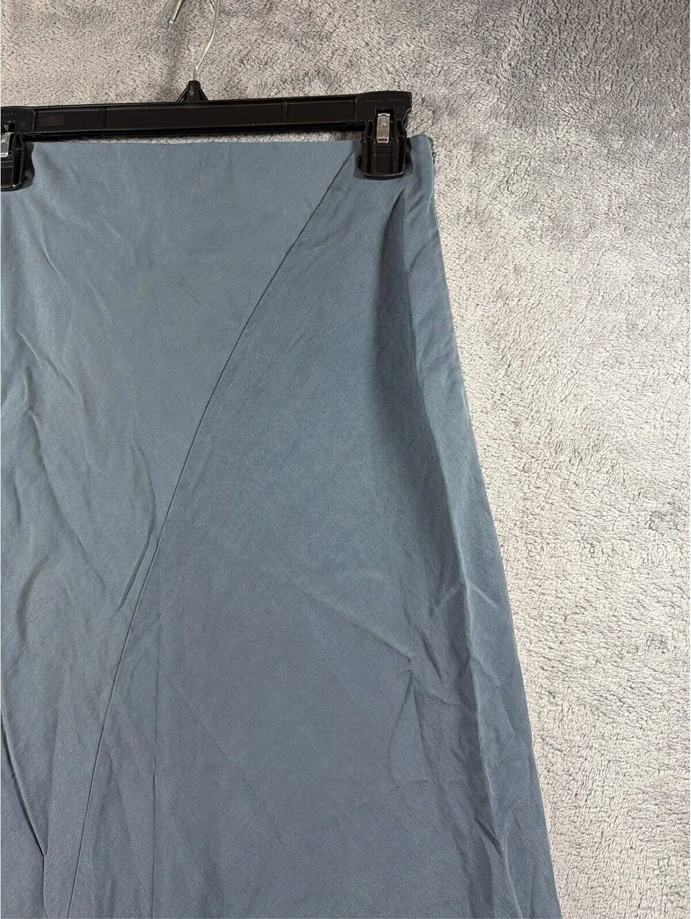 ZARA Women's Blue Asymmetrical Hem Midi Skirt Flowy Solid Size Small